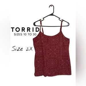 Torrid Foxy Cami 2X 🌹 Soft Floral Rose Print Stretch Tank EUC